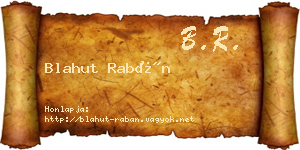 Blahut Rabán névjegykártya